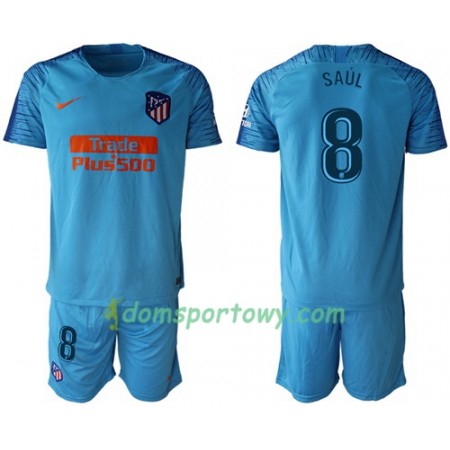 Koszulka Atlético Madryt Saul 8 Dziecięcy Wyjazdowe Koszulki Piłkarskie 2018-2019 Krótki Rękaw